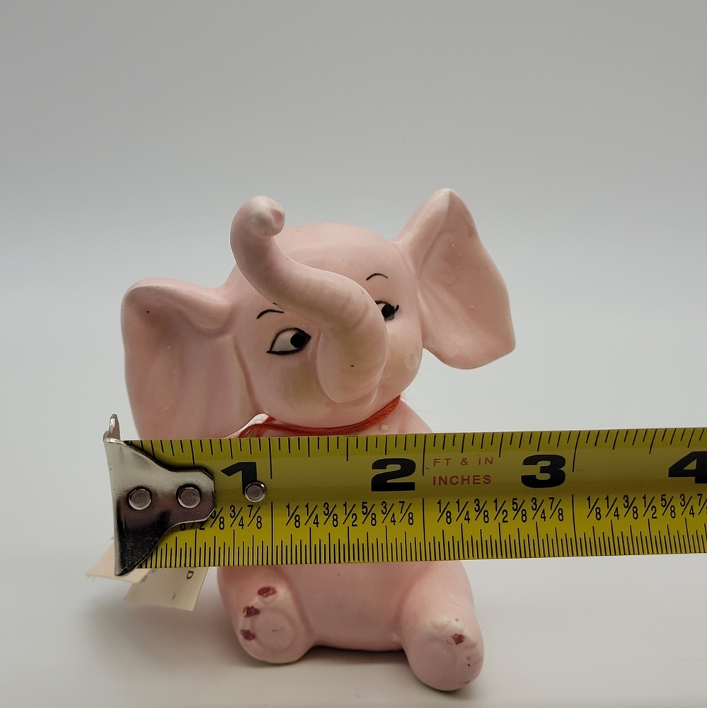 Vintage Pinky Says Pink Elephant Ring Holder Kitsch Kitschy Good Luck - Picture 8 of 8